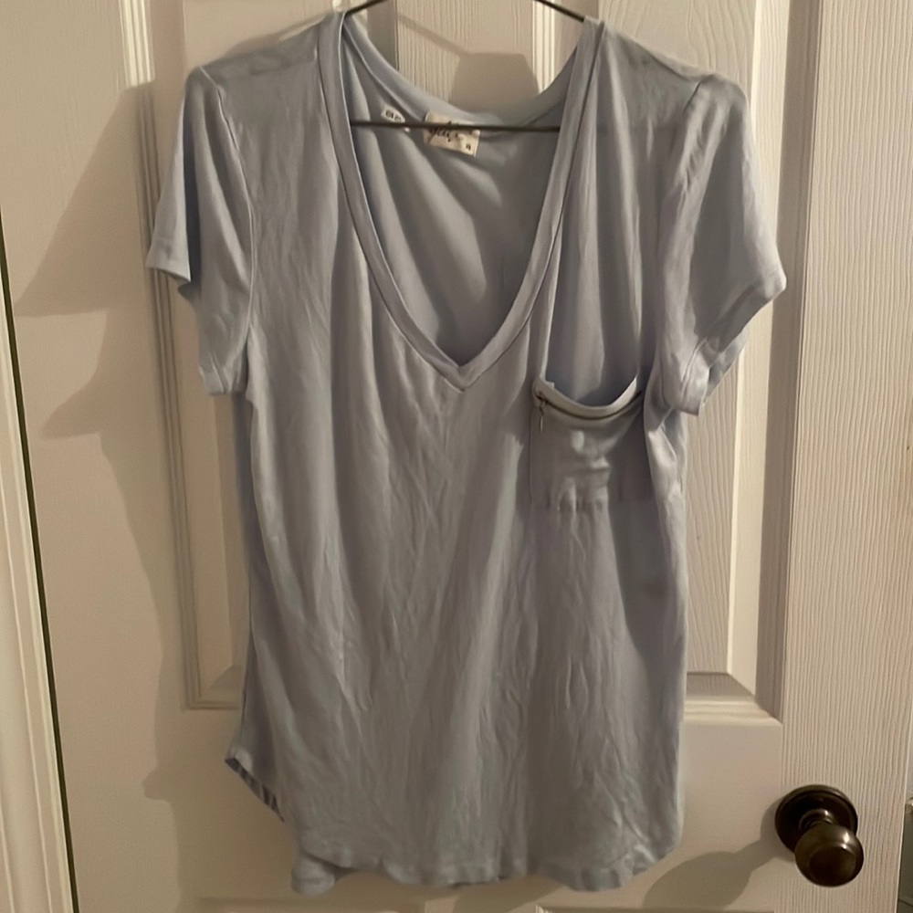 Light blue short sleeve top